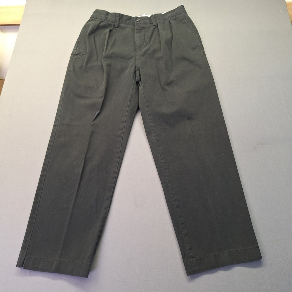 Polo Ralph Lauren Mens Classic Fit Pleated Chino Pants Black Cotton 30X27